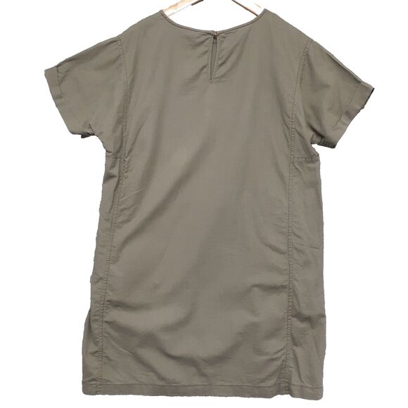 Joe Fresh Dress Straight Style Boxed Look Size M Linen/Cotton Olive Green - Picture 6 of 7